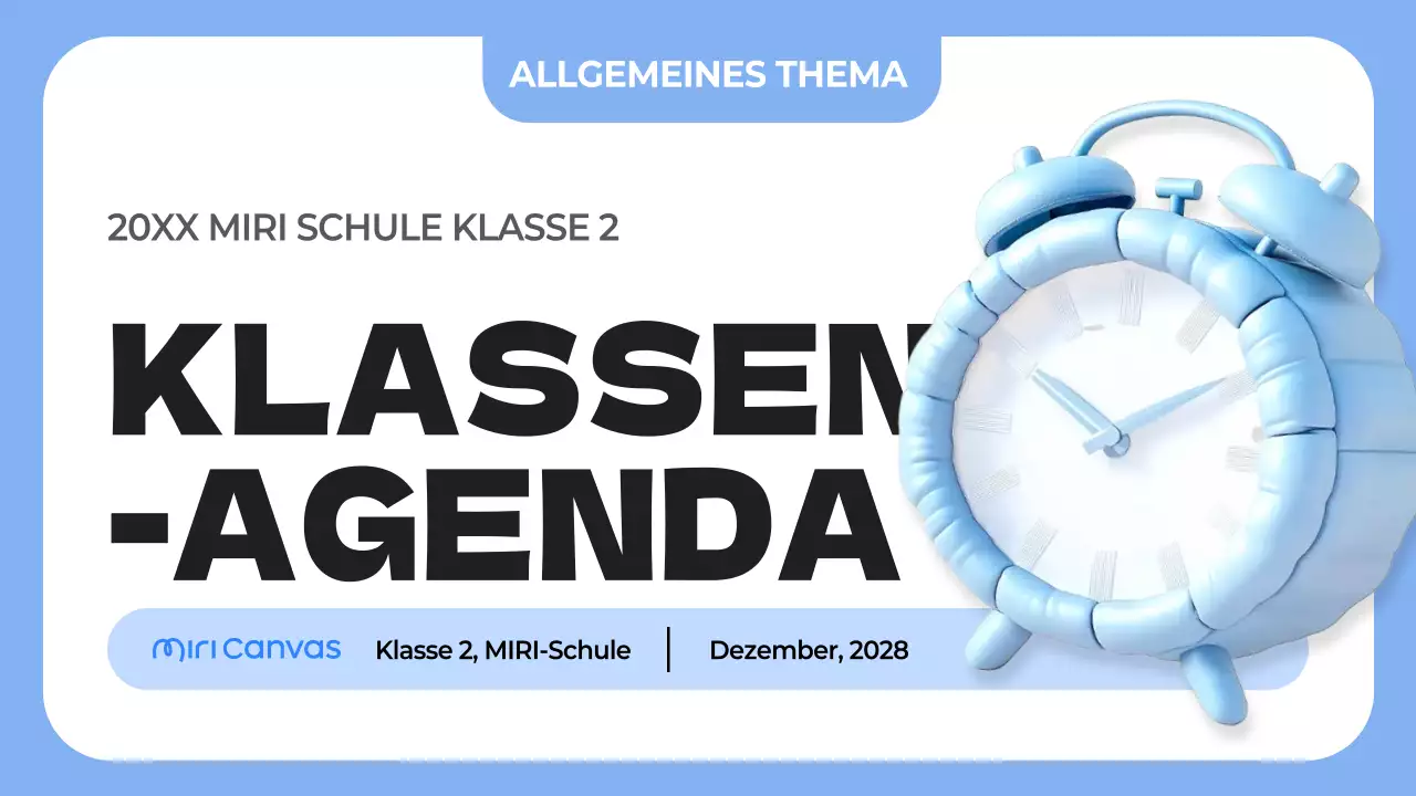 blauer einfacher Klassen-Agenda-Planer