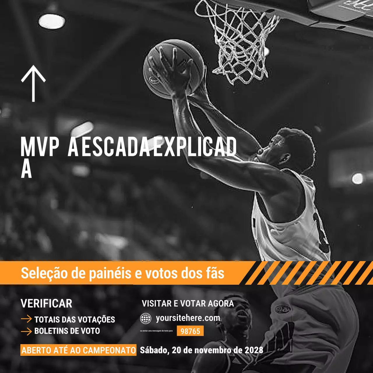 anúncio do basquetebol moderno laranja