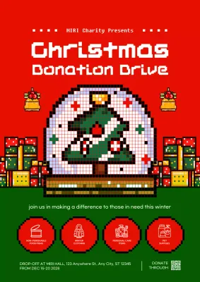 Red Retro Christmas Promotion Poster