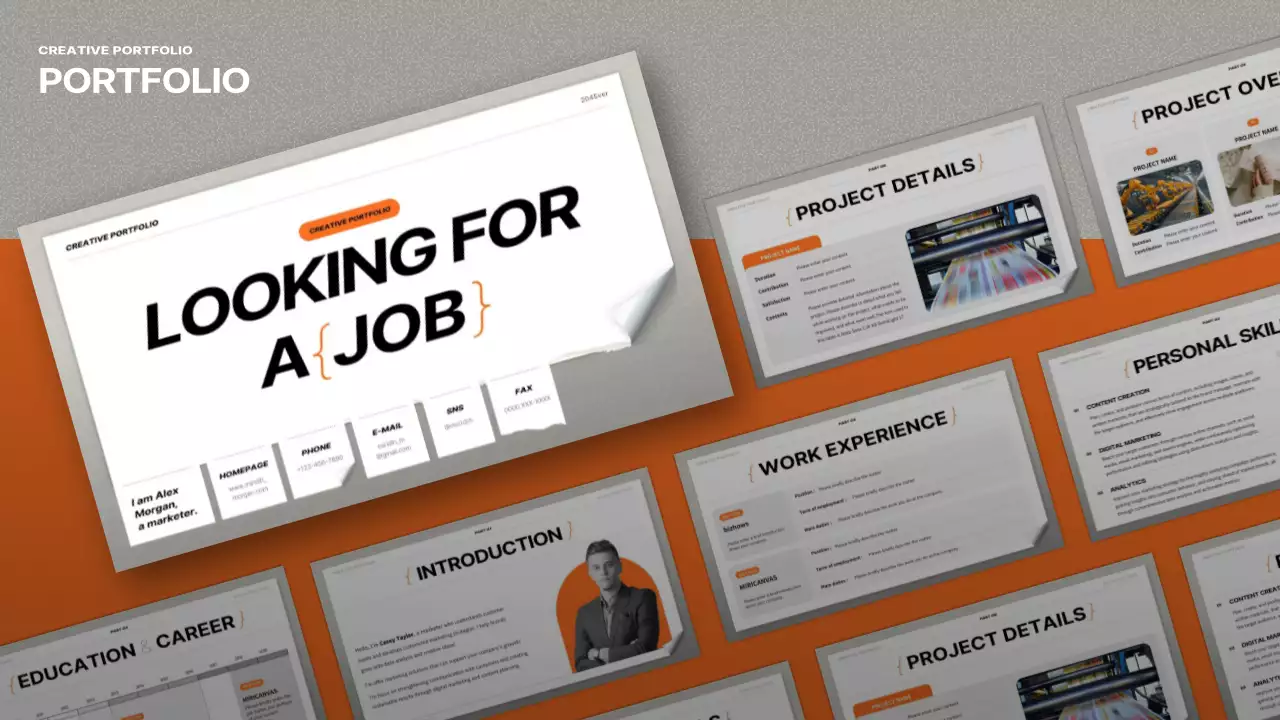 Orange Modern Job Resume Presentation
