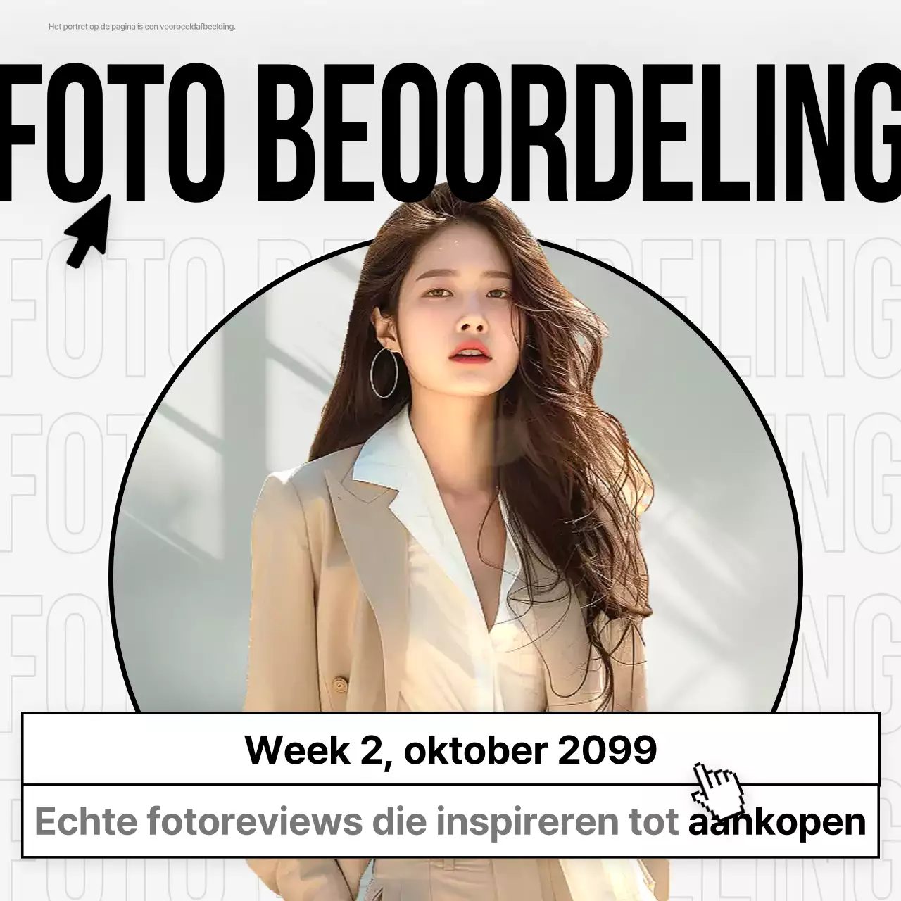 Beige Modern Review Advertentie