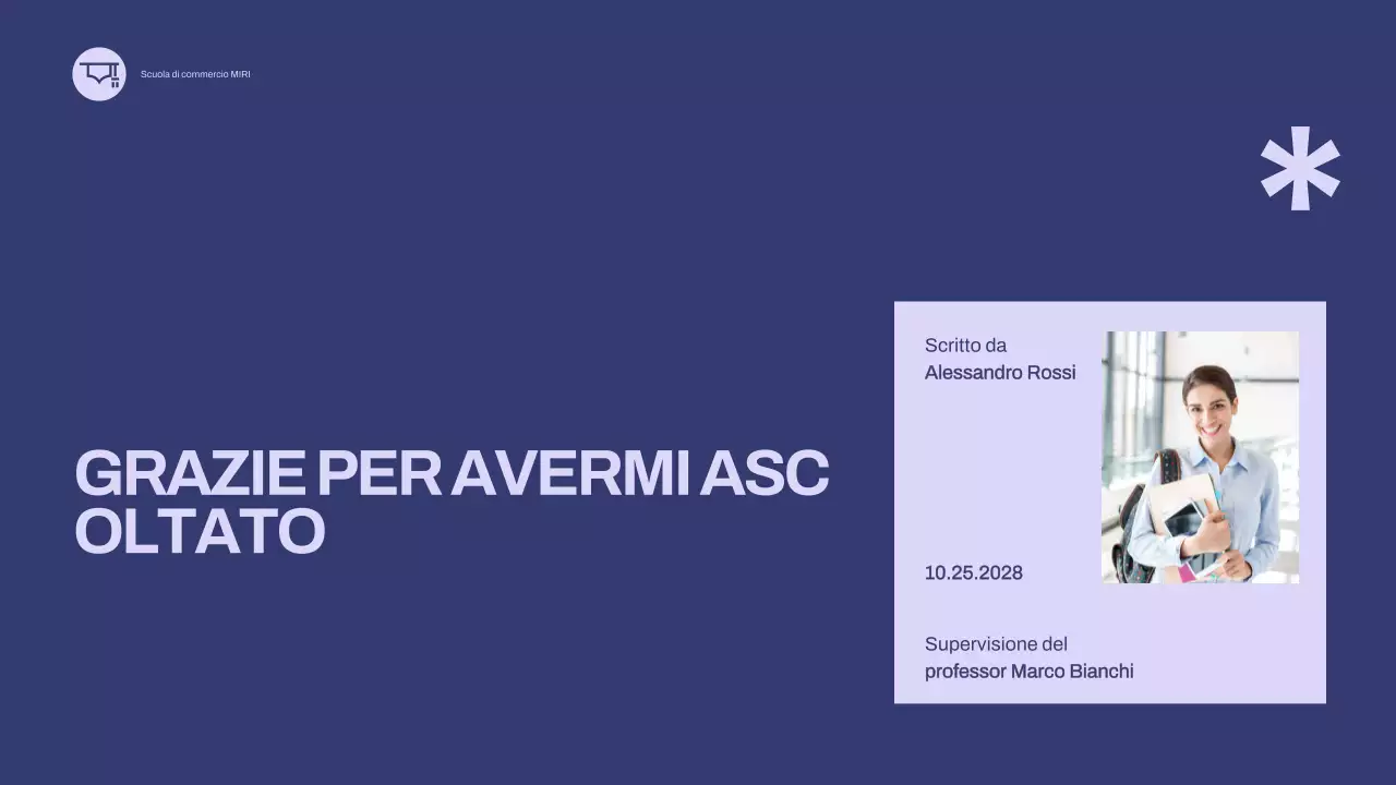 presentazione di tesi minimalista viola