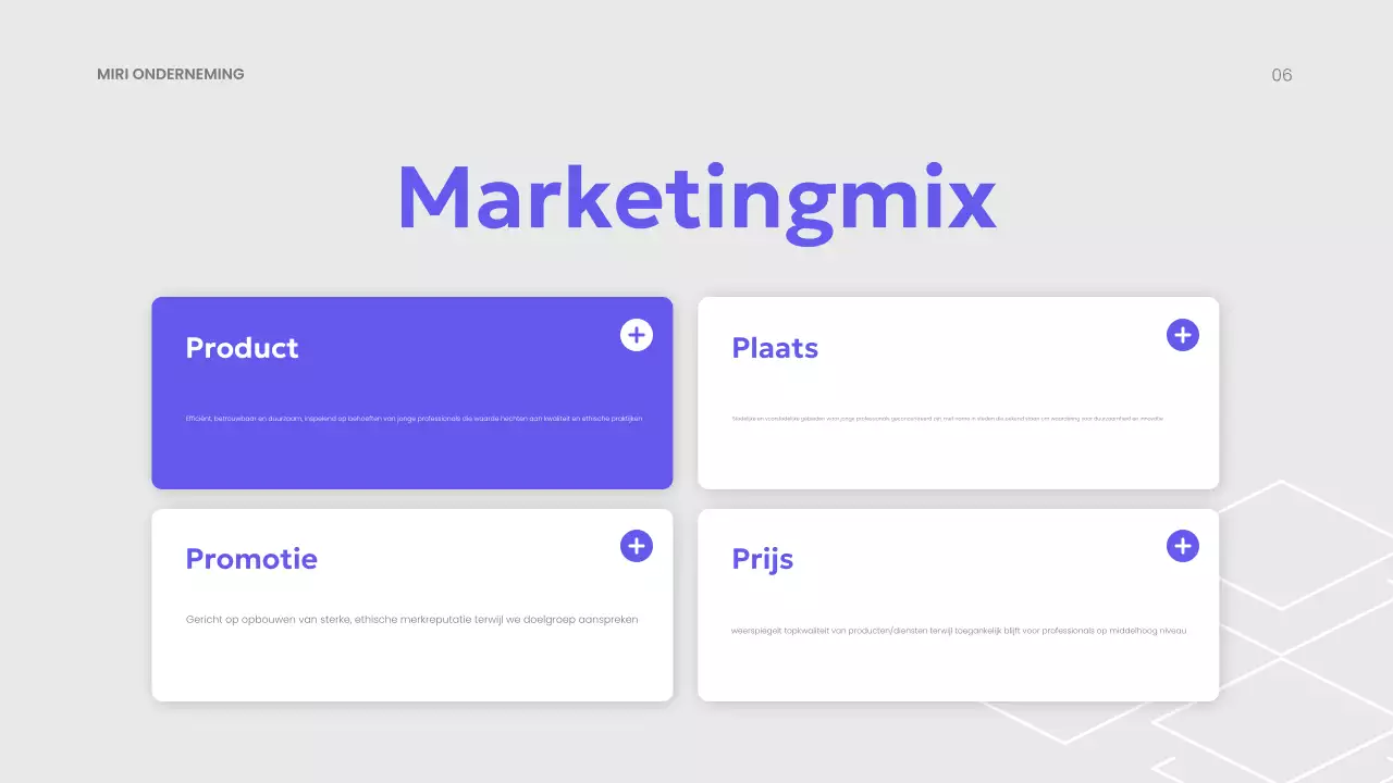 presentatie paars modern marketingplan