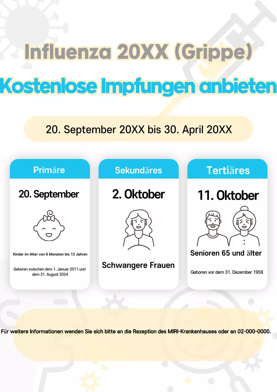 Hellblaue saubere Impfaktion