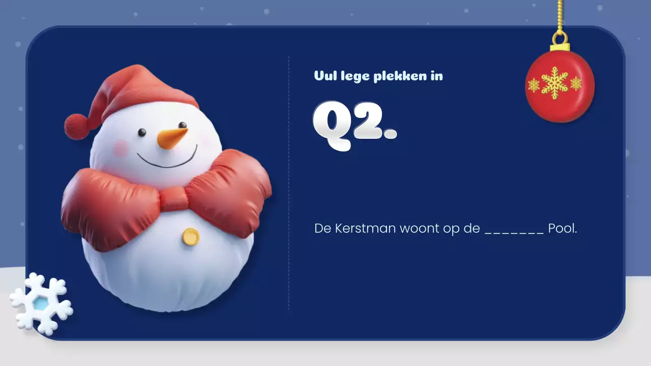 marine en wit creatieve kerst quiz klas