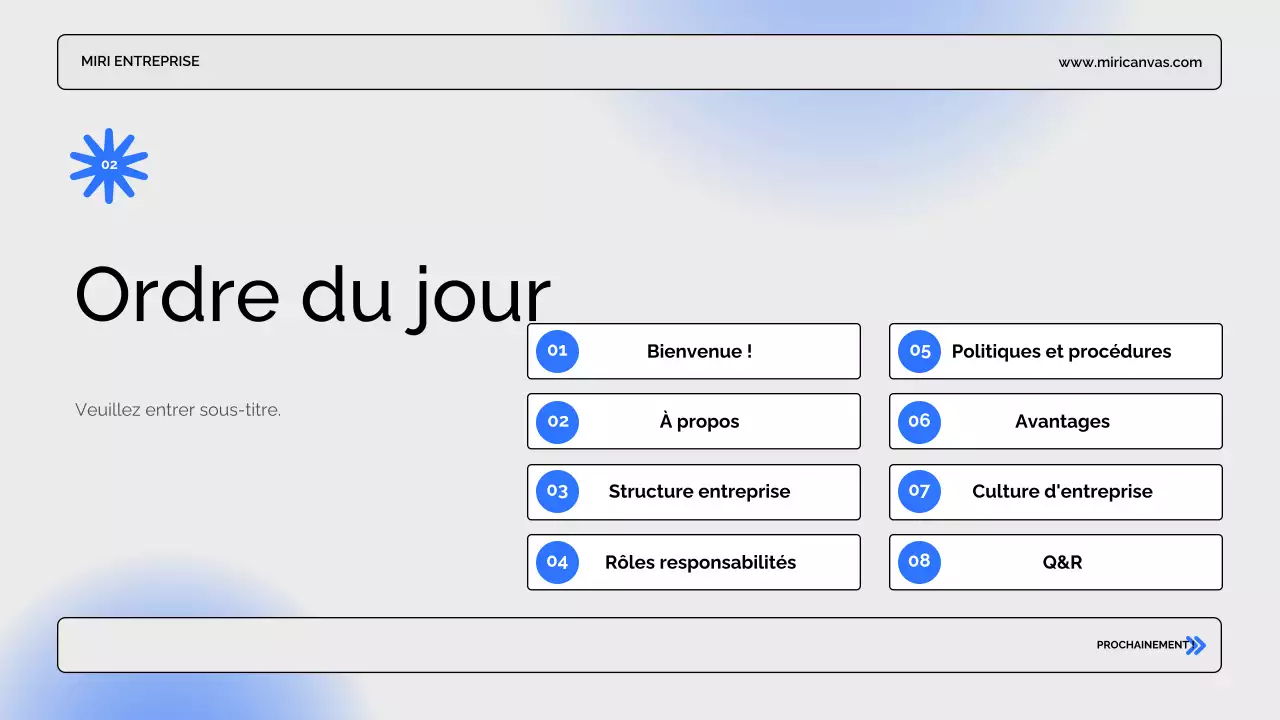 Présentation d'entreprise moderne de couleur bleue