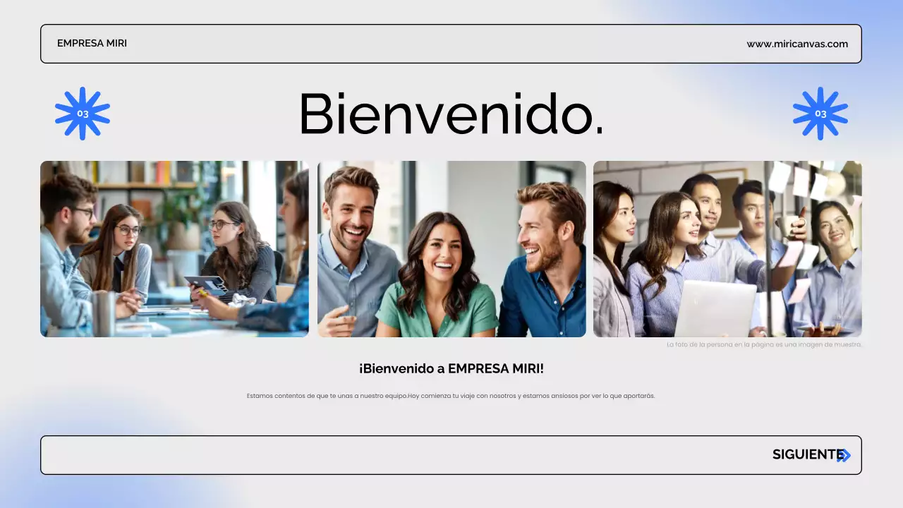 presentación de empresa moderna azul