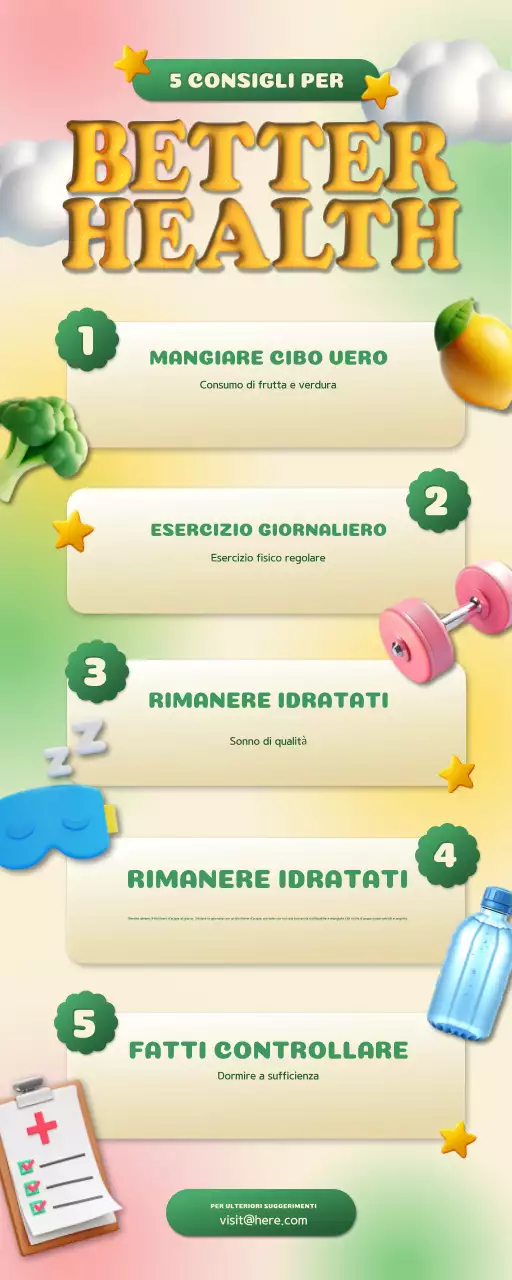 guida moderna e colorata per una salute migliore infografica
