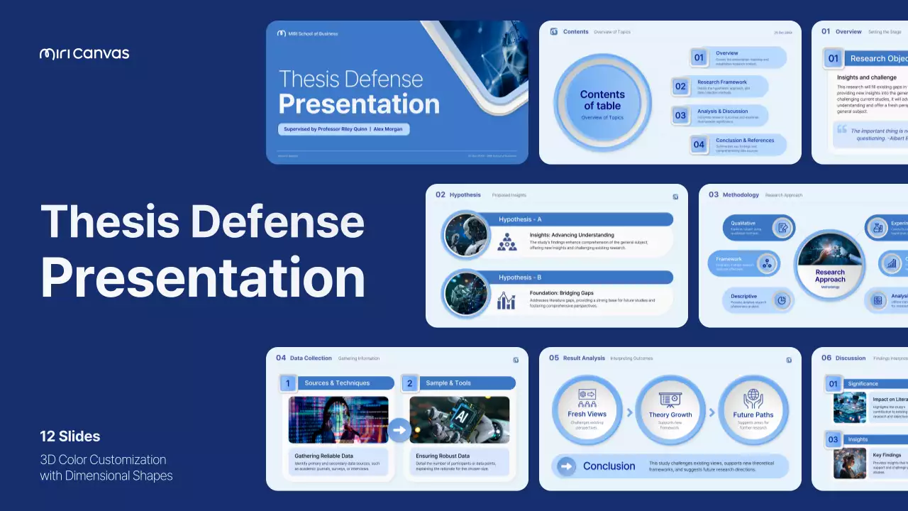Blue Professional Thesis Guide Presentation