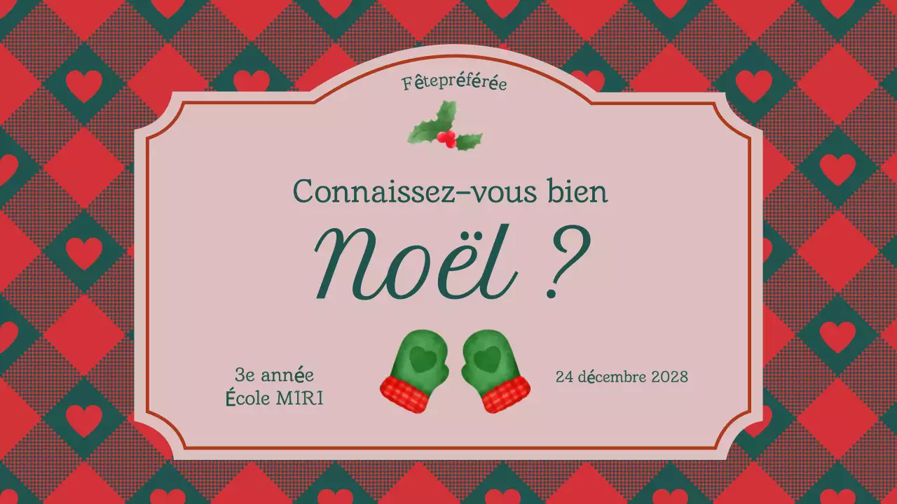 Classique Vintage Traditionnel Quiz de Noël