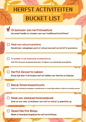 Thanksgiving Activiteiten Bucket List