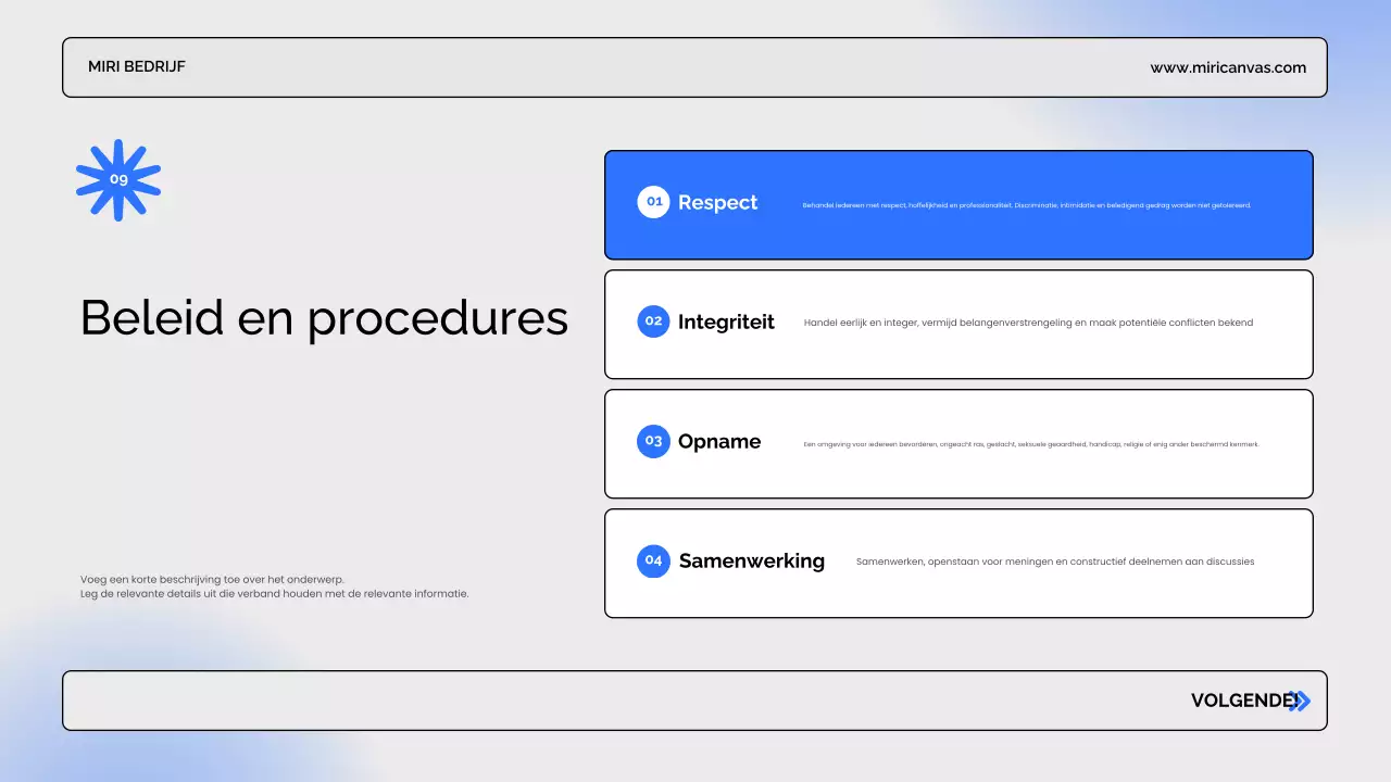 blauwe moderne bedrijfspresentatie