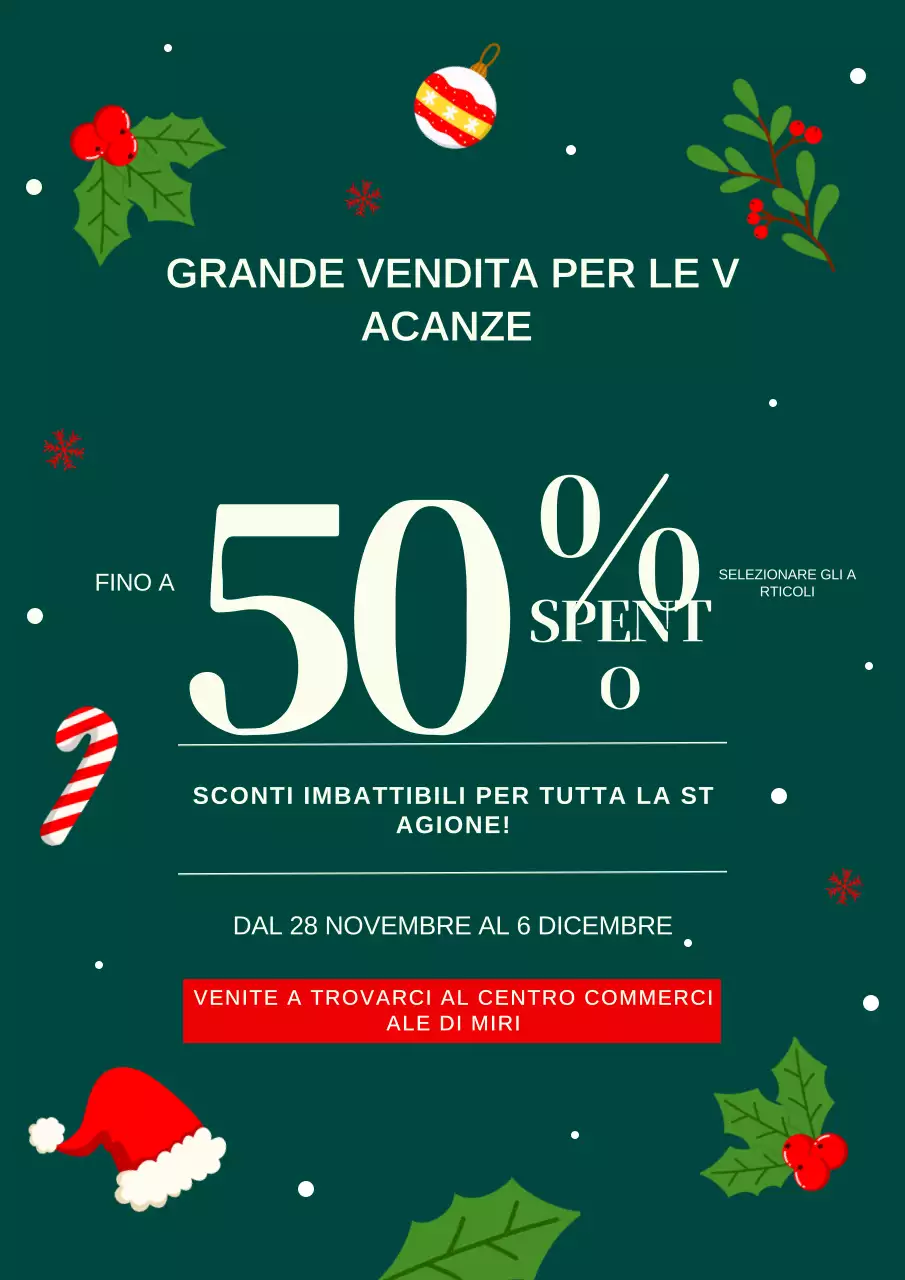 promozione verde di vendita festiva