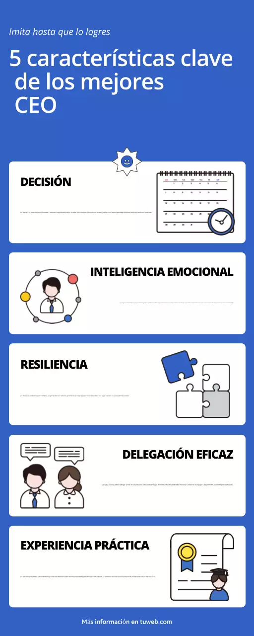 Guía de liderazgo moderno azul infografía
