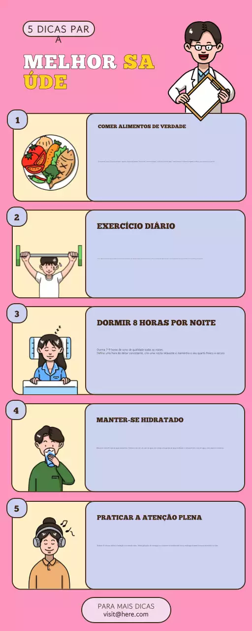 infografia sobre a saúde moderna cor-de-rosa