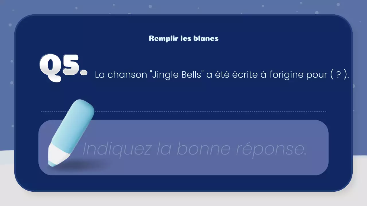 classe de quiz de Noël créatif marine et blanc
