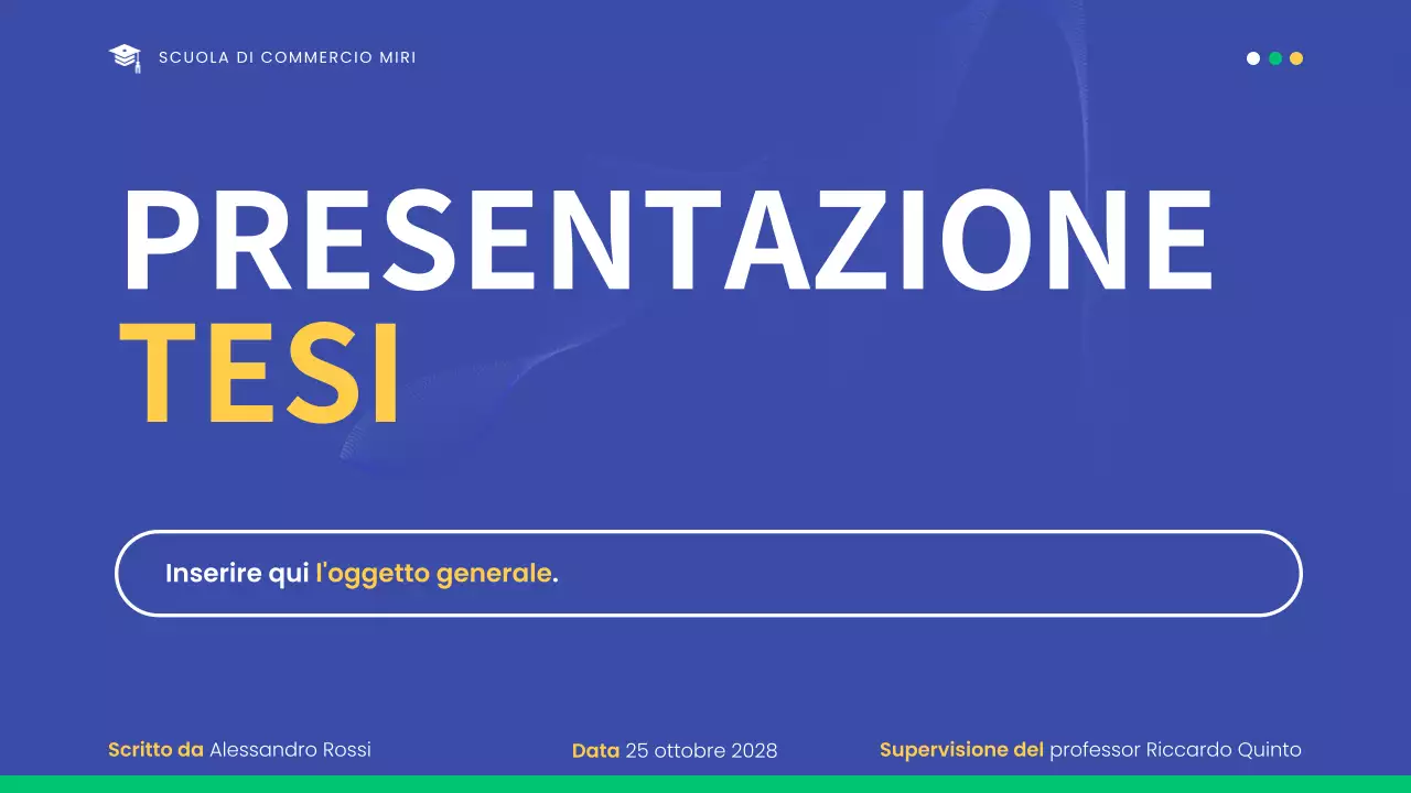 presentazione di tesi moderna blu