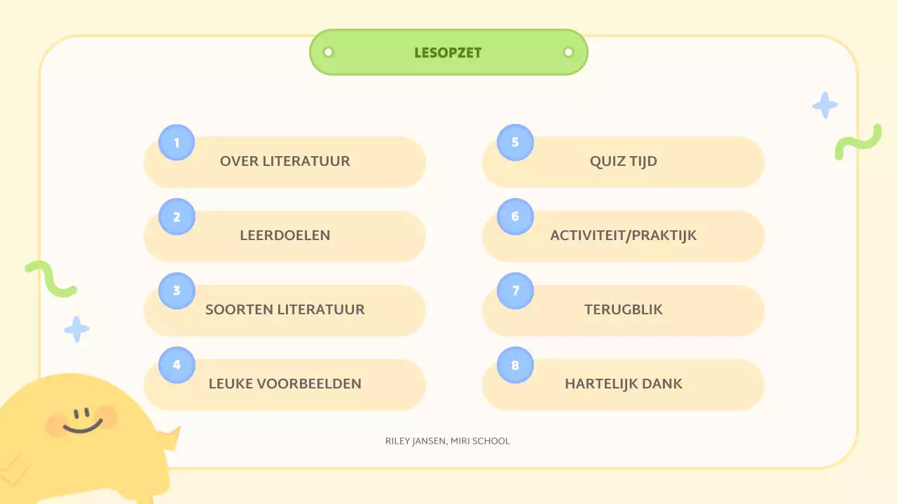 gele abstracte literatuurles