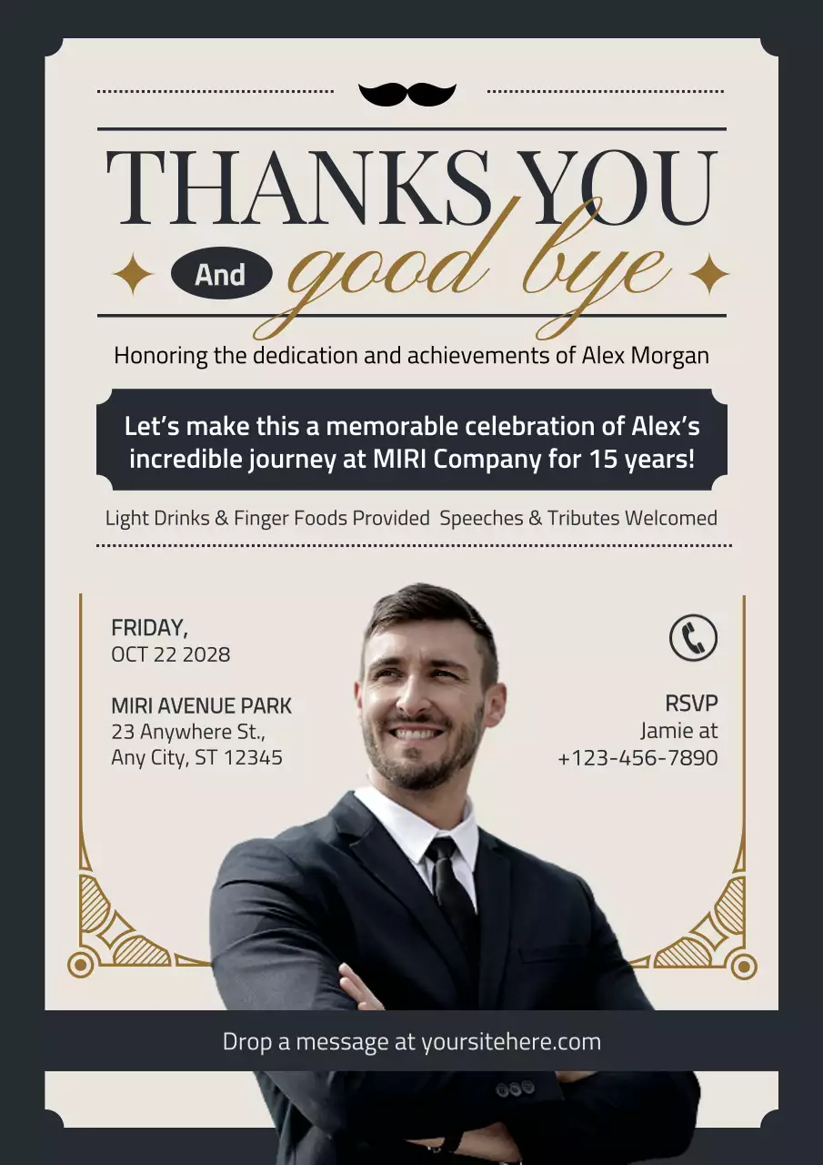 Black Elegant Farewell Invitation Poster