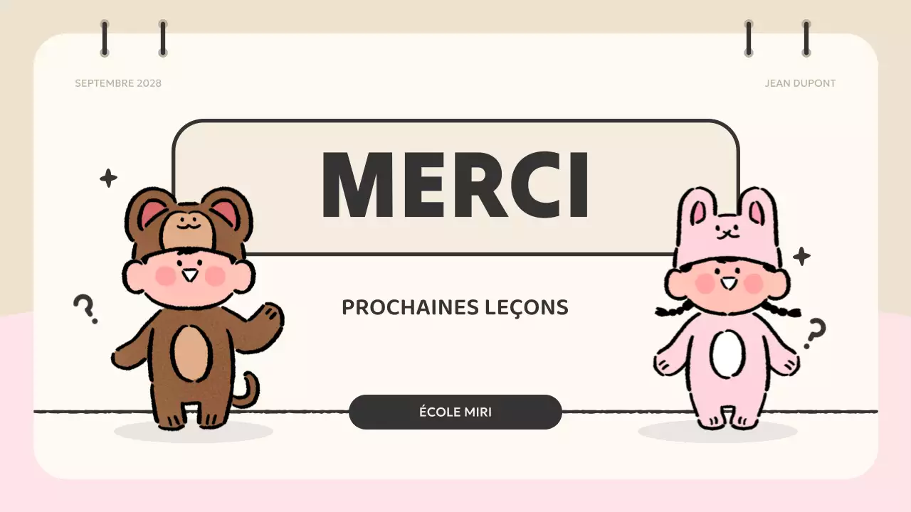 matériel de quiz sur l'animation rose