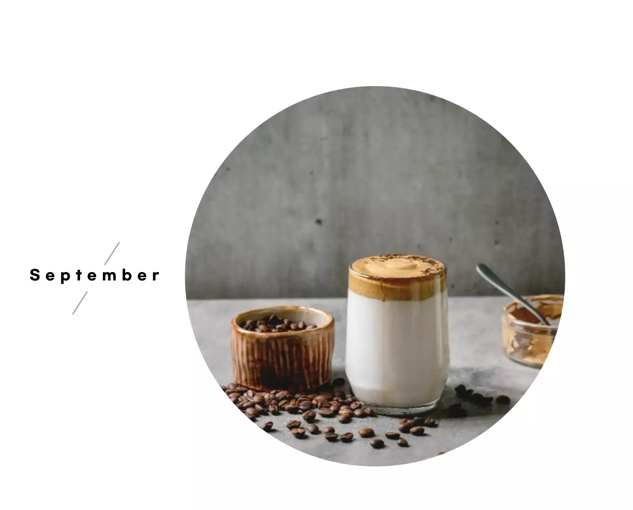 Grijze minimalistische koffiekalender