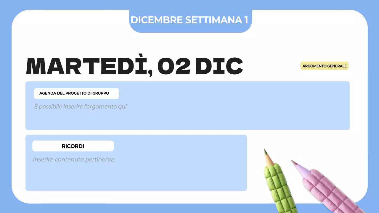 agenda di classe semplice blu