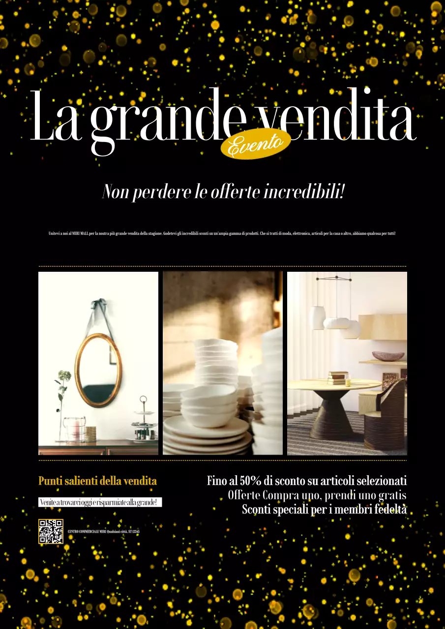 annuncio di vendita elegante nero