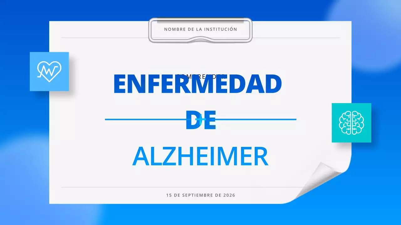 guía profesional azul de la enfermedad de alzheimer