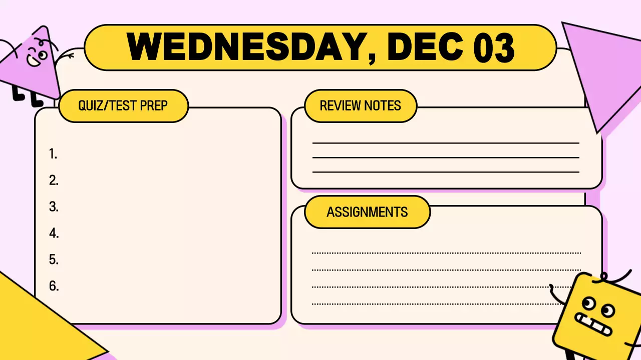 Yellow Playful Class Agenda Planner Presentation