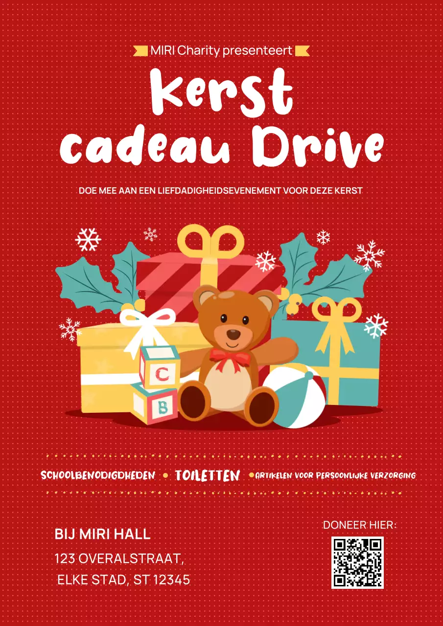 Rood schattig kerstcadeau drive