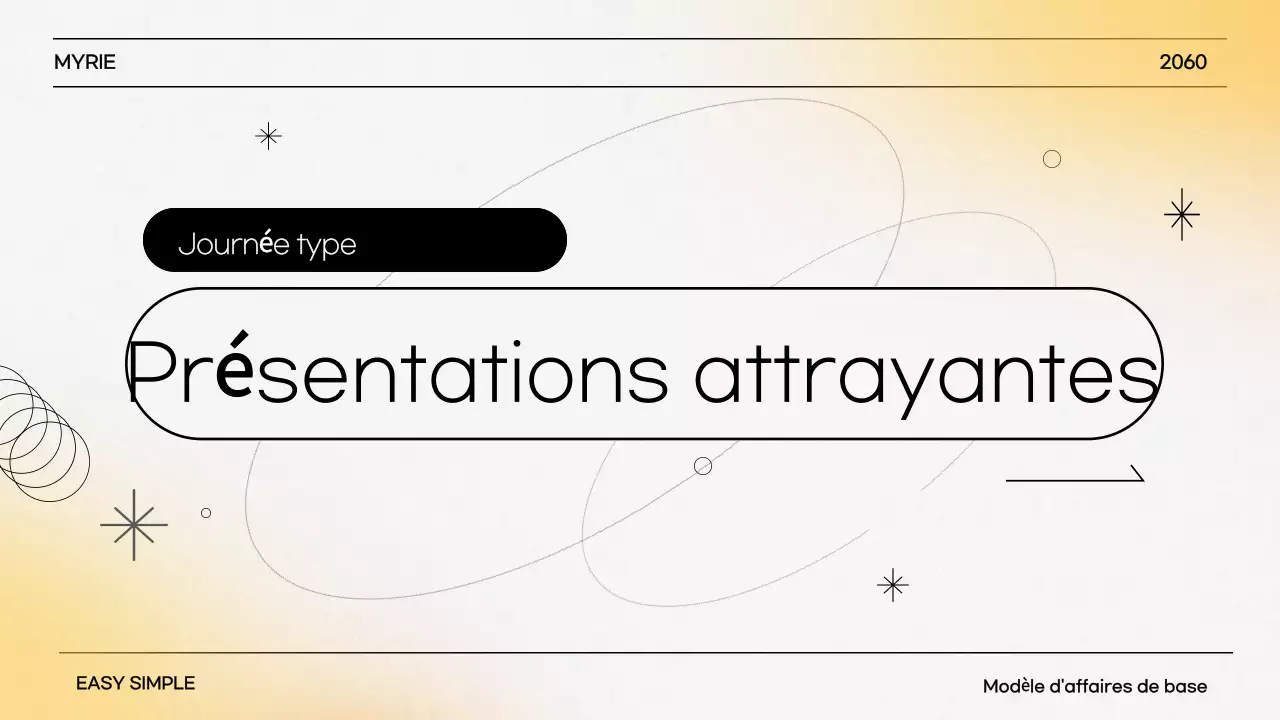 Description de la présentation simple jaune