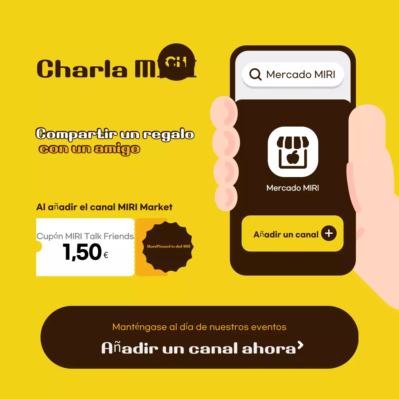 Promocione su evento pop amarillo