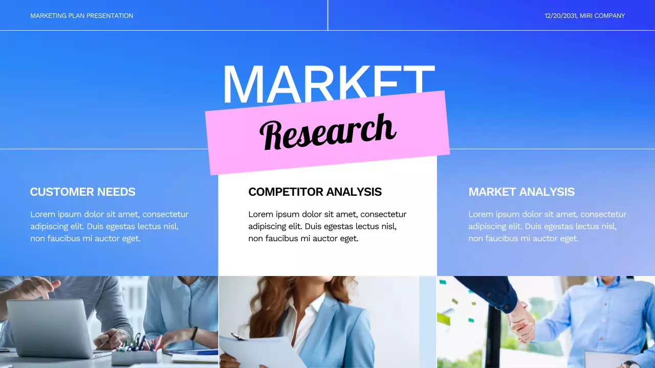 블루 모던 마케팅 계획 프레젠테이션