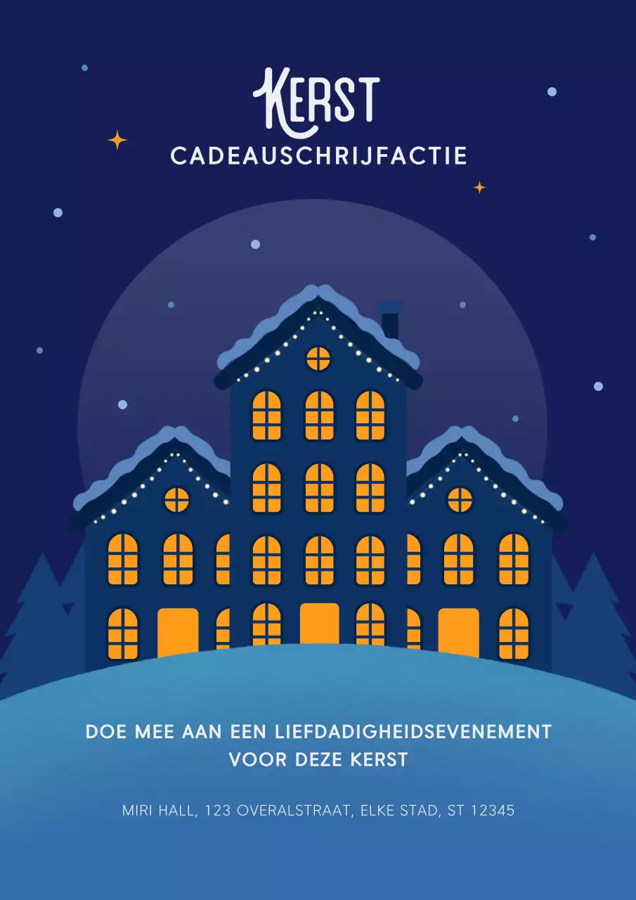 blue modern christmas liefdadigheidsevenement