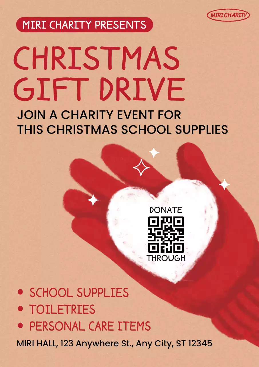 Red Traditional Charity Event Announcement Poster