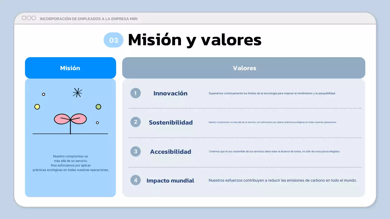 presentación de empresa moderna azul