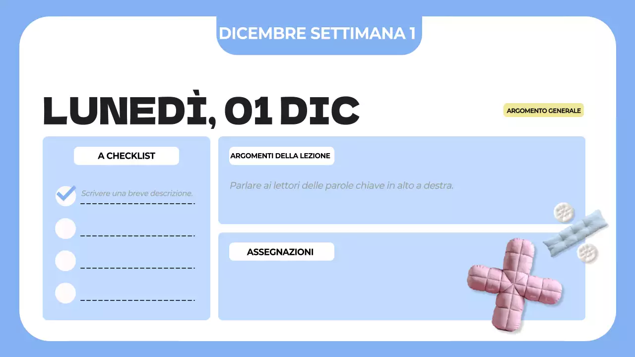 agenda di classe semplice blu