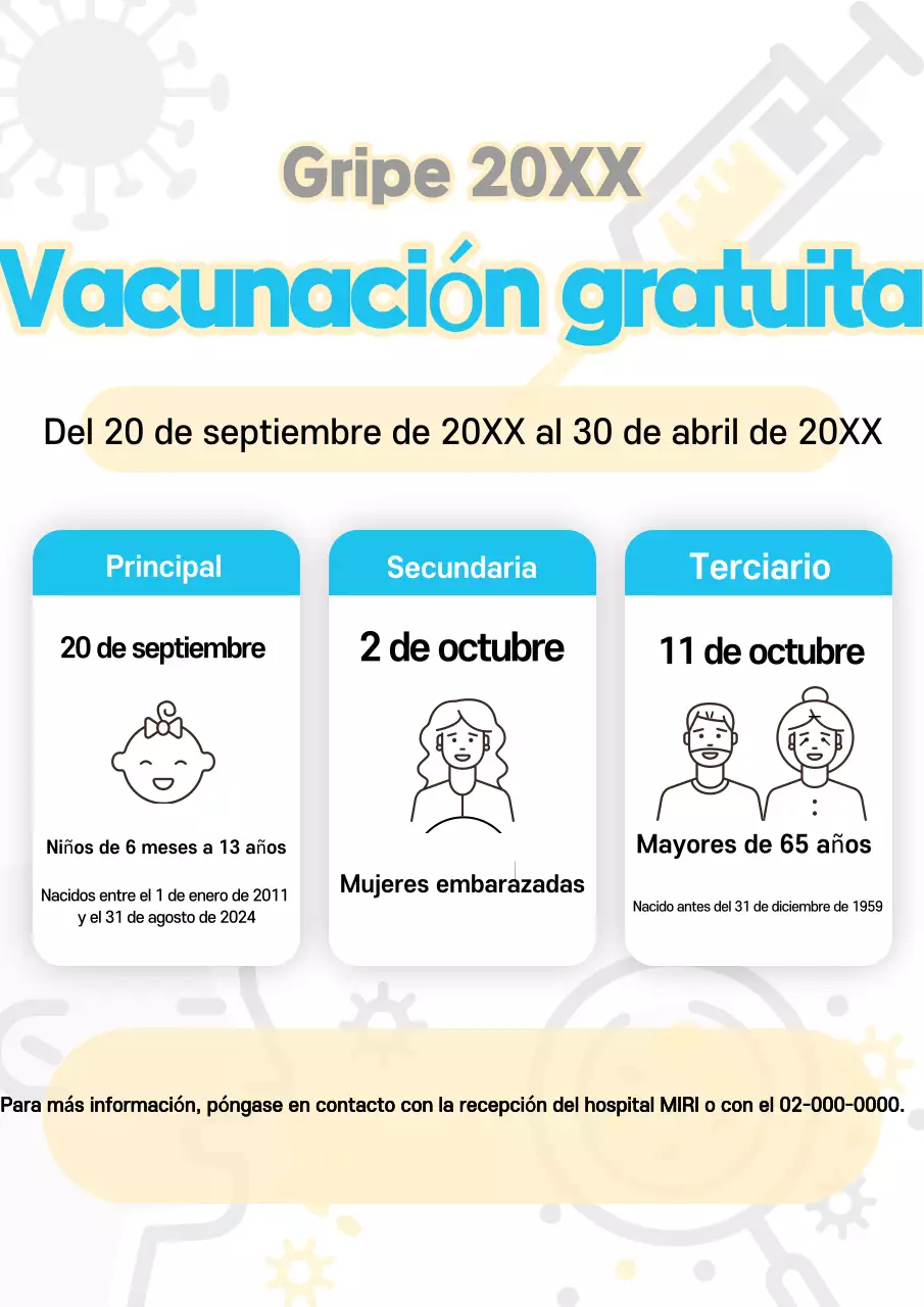 Promoción de la vacunación en azul claro