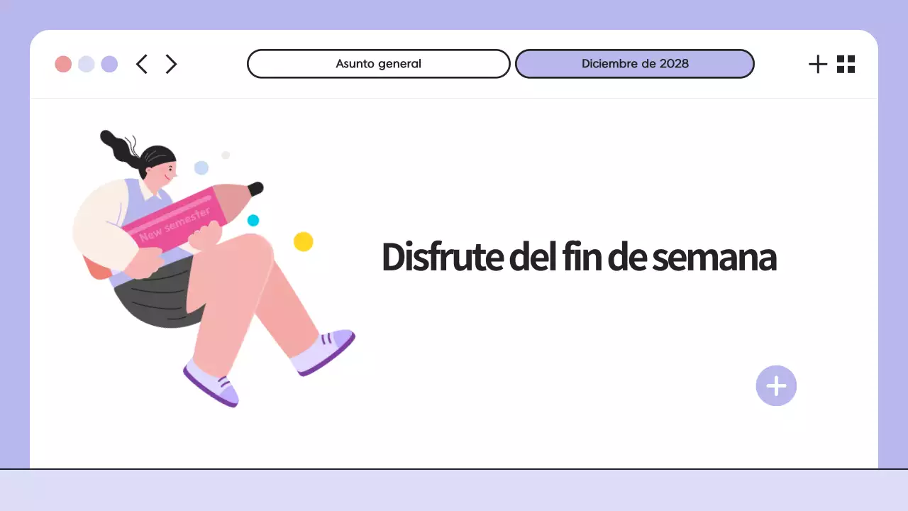 Presentación del orden del día de la clase de ilustración morada