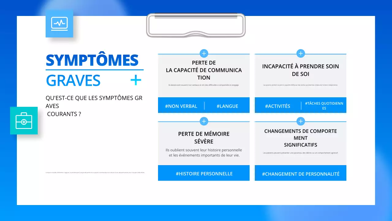 guide professionnel bleu de la maladie d'alzheimer