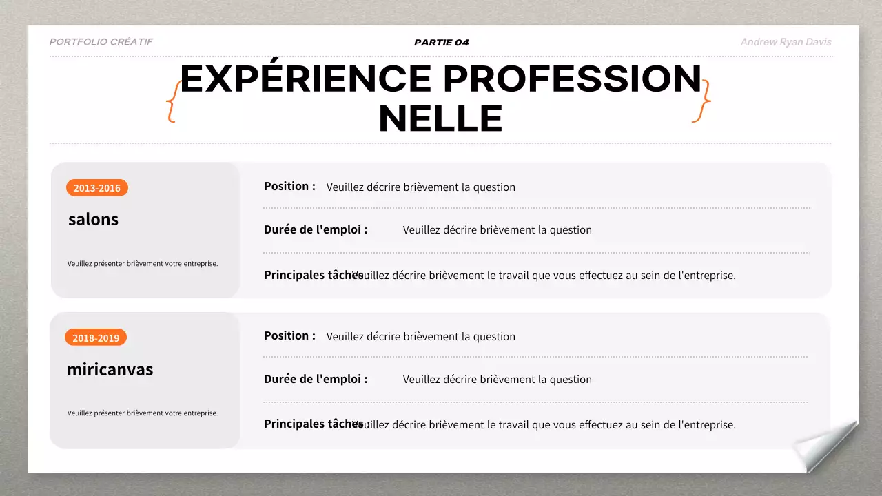 C.V. portefeuille moderne orange