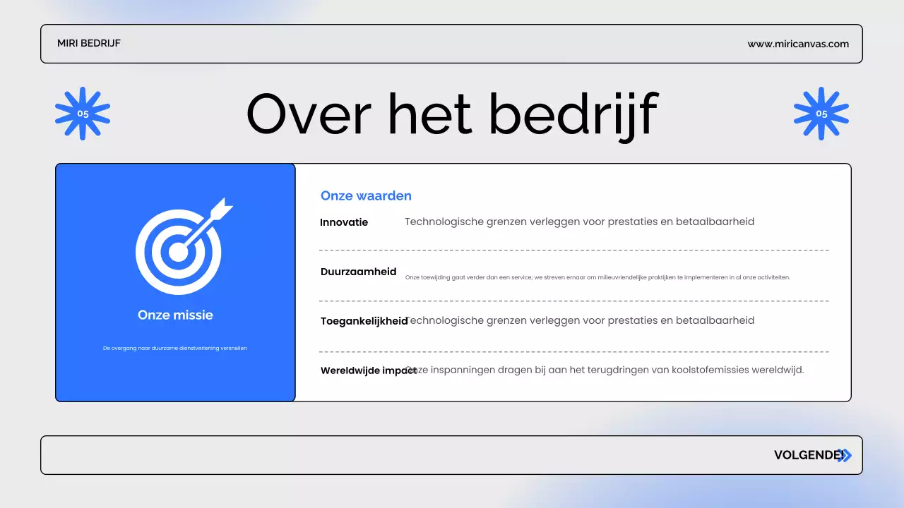 blauwe moderne bedrijfspresentatie