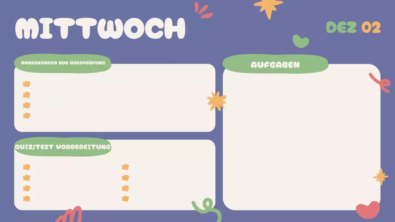 Blau Beige Grün Rot Verspielte Klasse Agenda