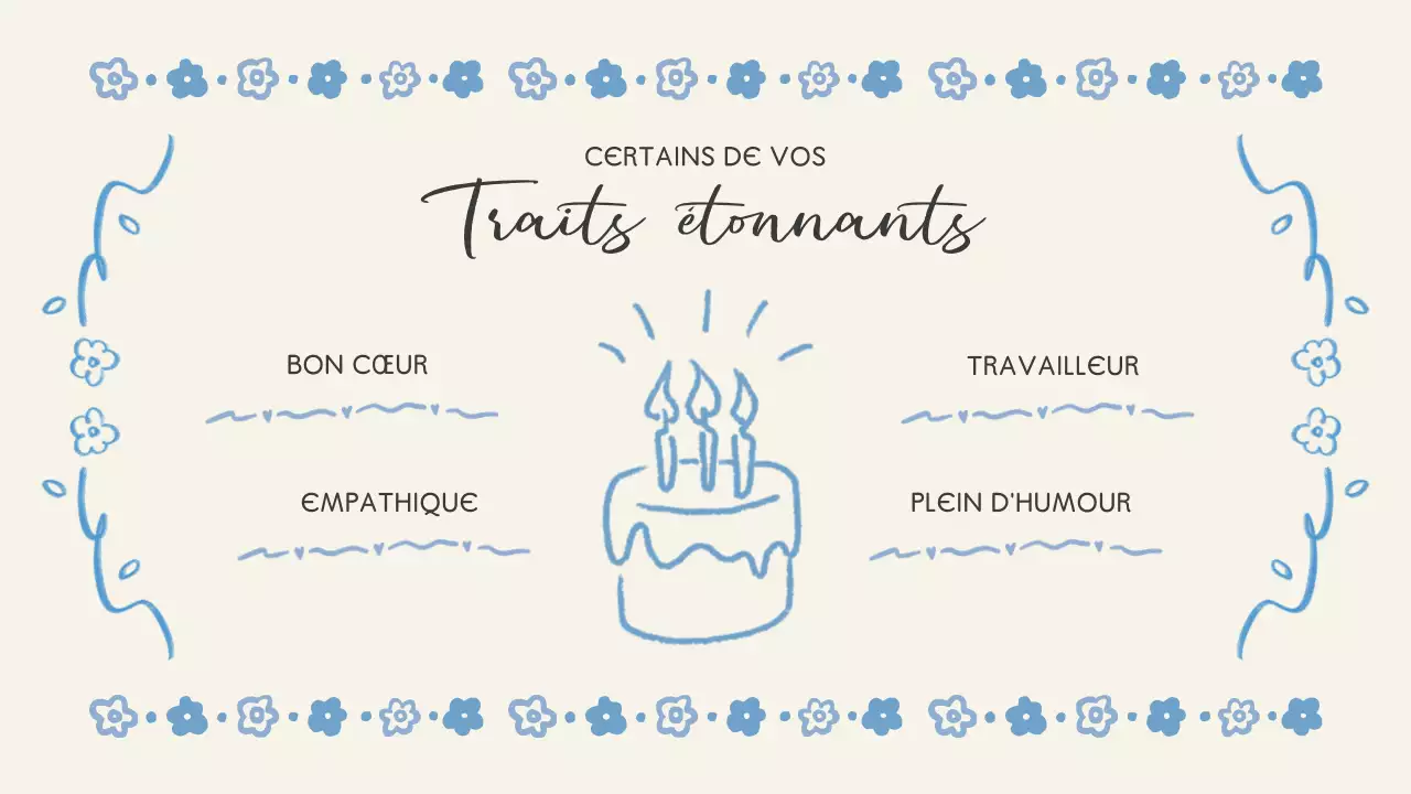 événement floral bleu anniversaire