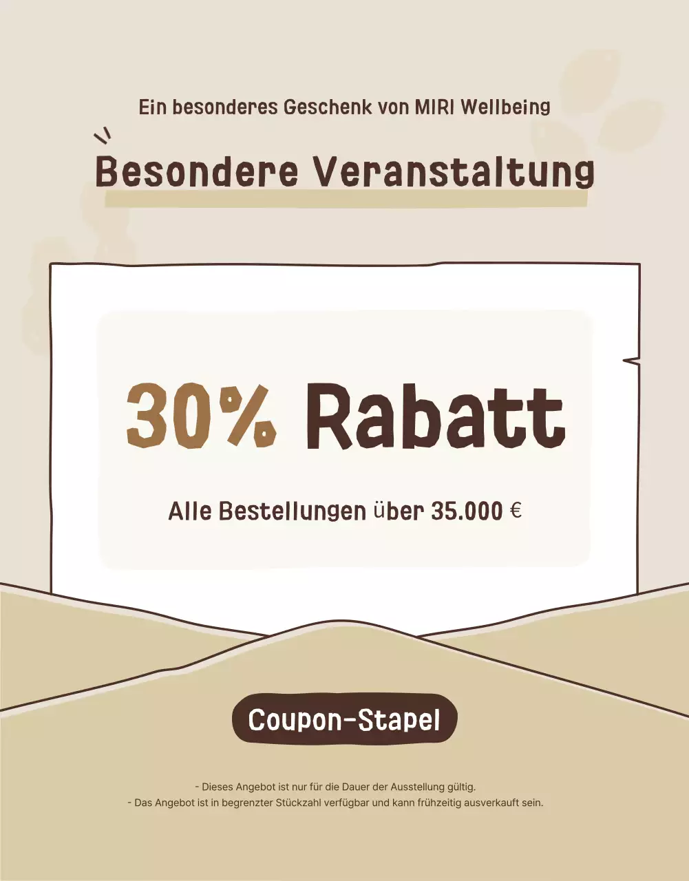 Förderung einer Ausstellung für gesunde Snacks in Beige und Braun