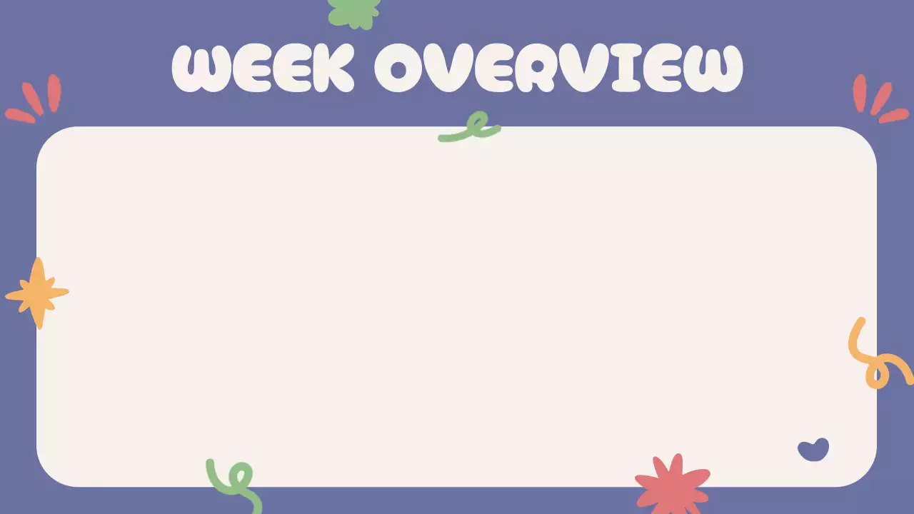 Blauw Beige Groen Rood Speelse Klassenagenda