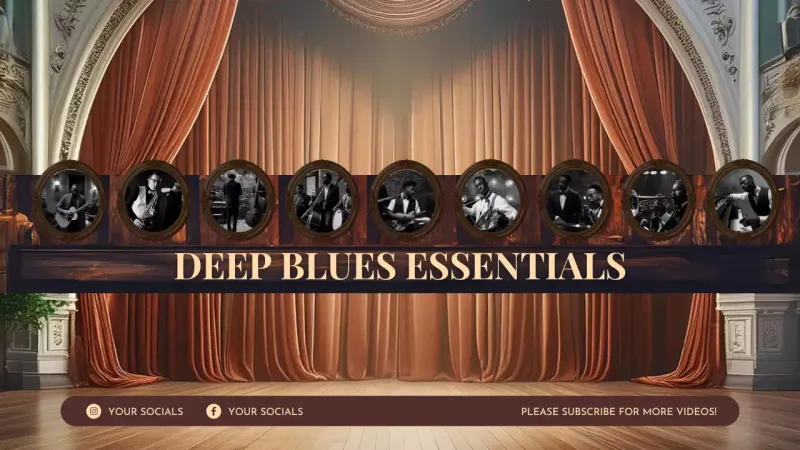 Brown Elegant Blues Playlist YouTube Miniatura