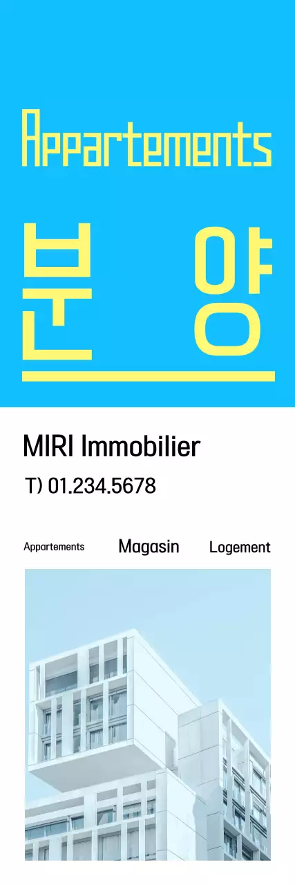 Annonce immobilière moderne en bleu clair
