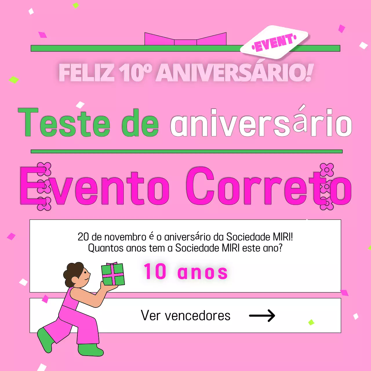 Promover o evento de aniversário do Pink