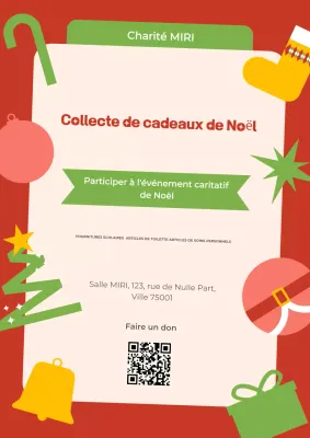 Annonce d'une œuvre de bienfaisance à l'occasion des fêtes de fin d'année